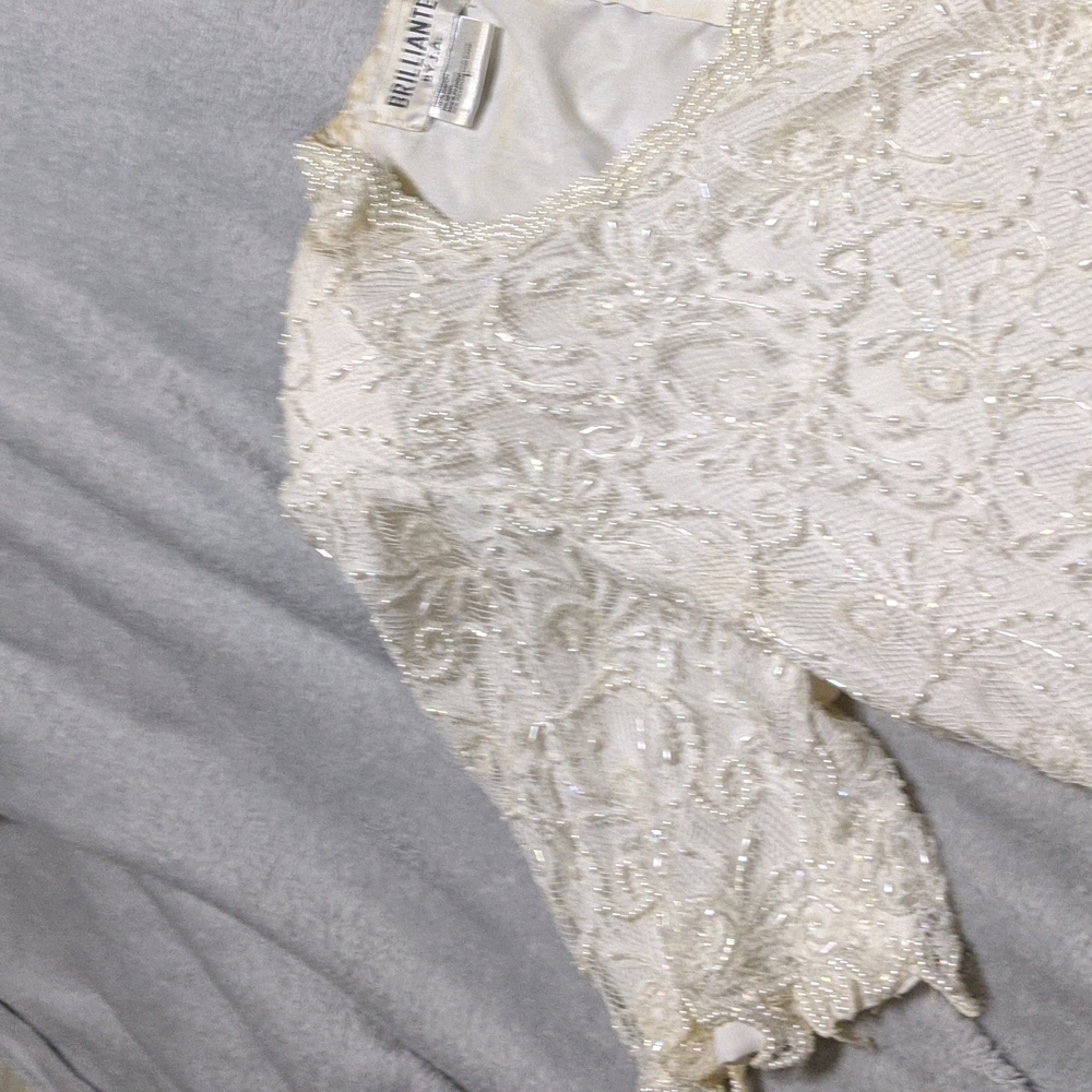 Beaded cream colored fancy top size large